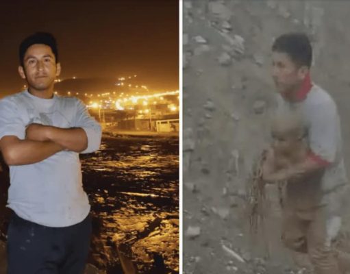 BEBE DE JICAMARCA ES RESCATADO CUANDO LE ARRASTRABA UN HUAYCO